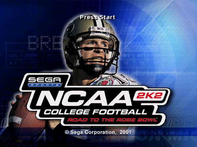 NCAA College Football 2K2: Road to the Rose Bowl Title Screen